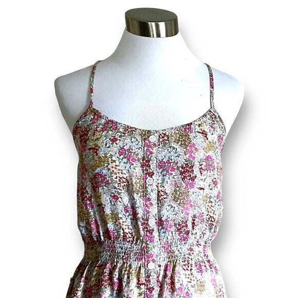 Poetry Womens Racerback Tank Top M Wildflower Floral Boho Festival Smocked Waist - Picture 2 of 8